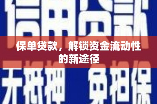 宁城保单贷款，解锁资金流动性的新途径