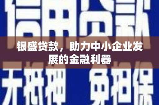 江阴银盛贷款，助力中小企业发展的金融利器