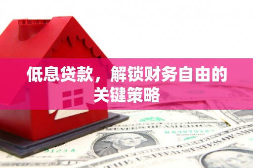 东西湖低息贷款，解锁财务自由的关键策略