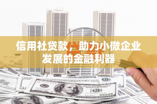 马边信用社贷款，助力小微企业发展的金融利器