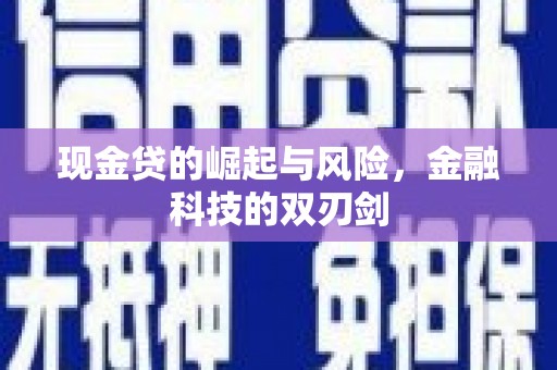 朱家尖现金贷的崛起与风险，金融科技的双刃剑