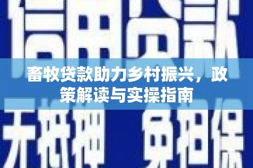 睢宁畜牧贷款助力乡村振兴，政策解读与实操指南