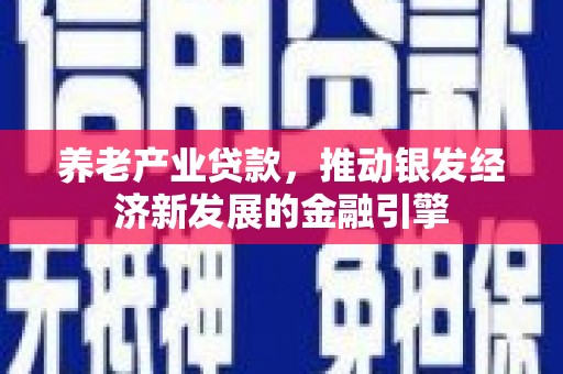 平乐养老产业贷款，推动银发经济新发展的金融引擎