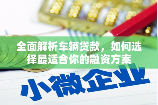 平潭全面解析车辆贷款，如何选择最适合你的融资方案